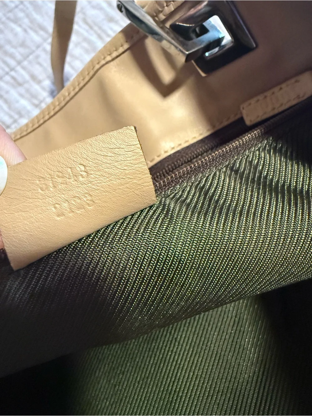 Gucci GG Canvas Tote Bag Beige Leather Trim Shoulder Bag Authentic Italy - Picture 7 of 7